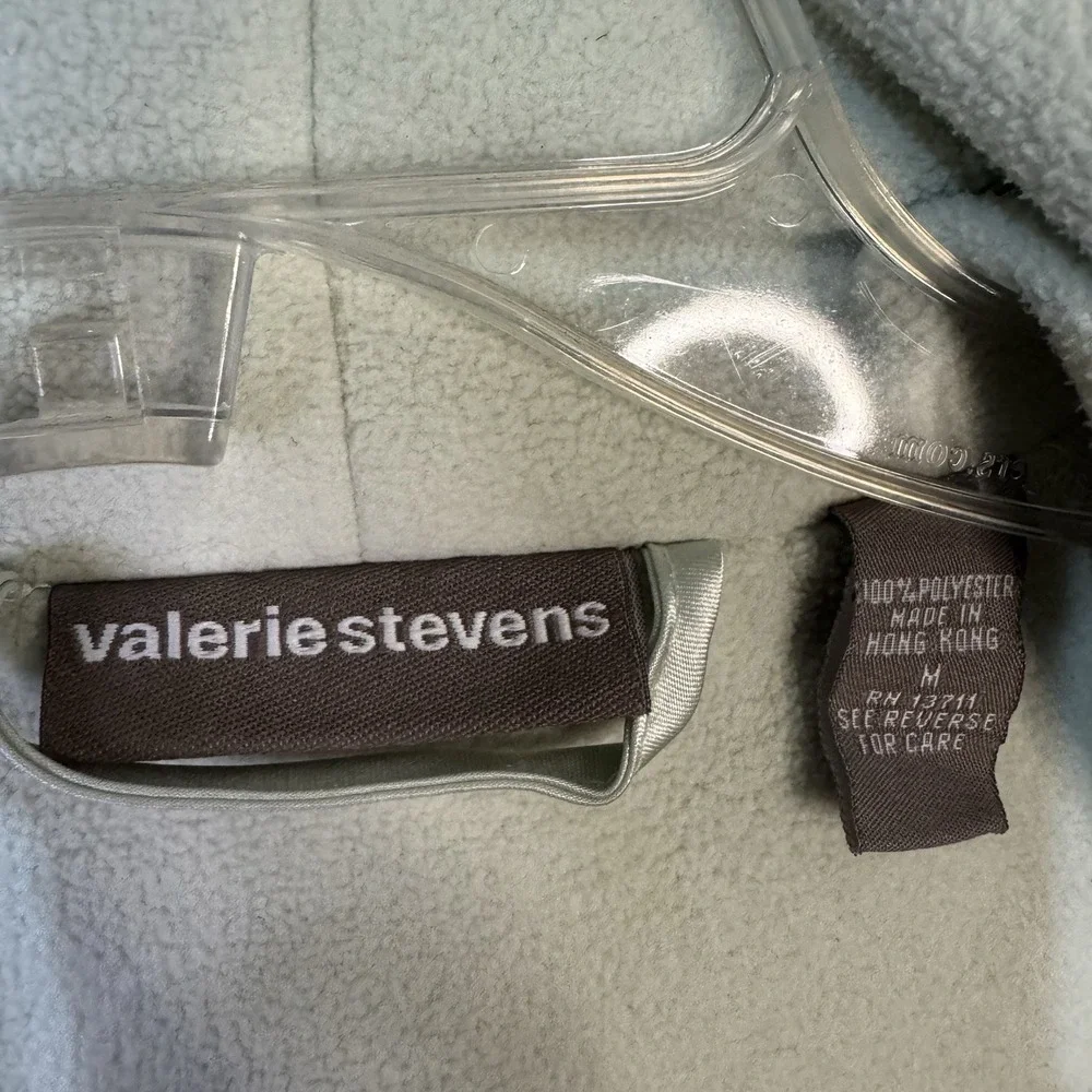 Vintage Valerie Stevens Robe Women's M Green Long Silky Fleece 2-sided 100% Poly